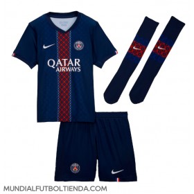 Camiseta Paris Saint-Germain Khvicha Kvaratskhelia #7 Primera Equipación Replica 2025-26 para niños mangas cortas (+ Pantalones cortos)